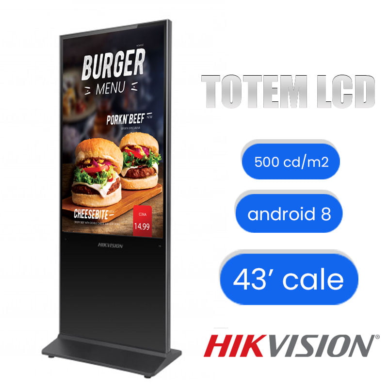 ekran wolnostojący pionowy totem lcd