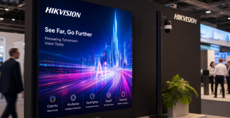 Wynajem ekranu led posterr Hikvision na targi