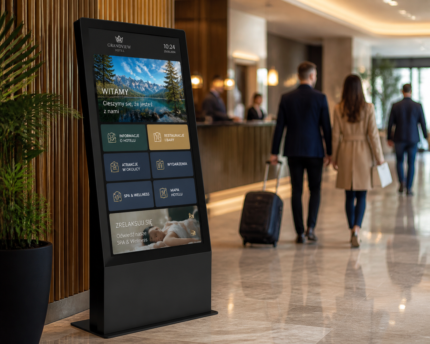 Totemy dotykowe: Ułatwienie nawigacji w hotelach i obiektach turystycznych